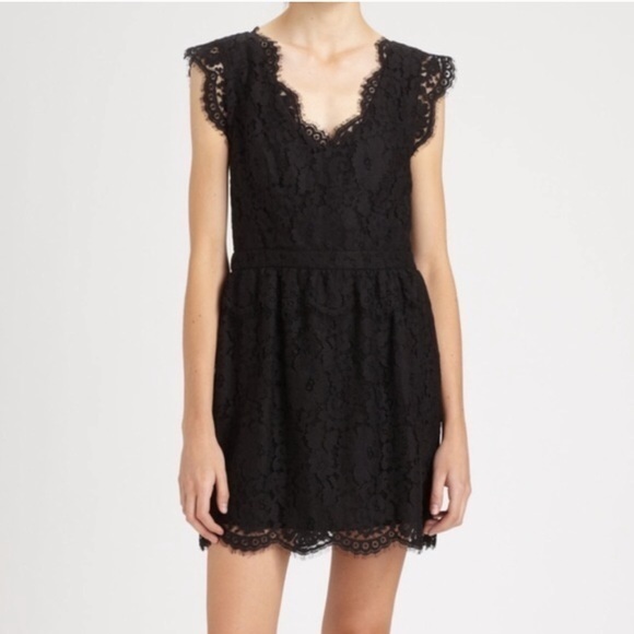 Joie black lace dress